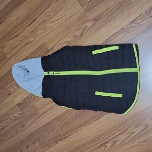 Dog XL black yellow hooded thick jacket doggie fleece warm PMP